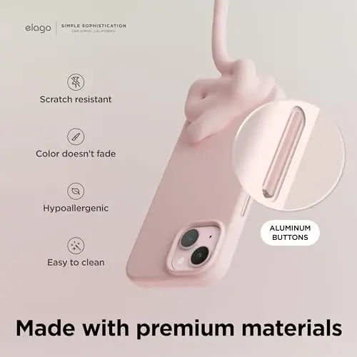 elago Magnetic Silicone Case Compatible with iPhone 15 Pro Case 6.1 Inch Compatible with All MagSafe Accessories - Built-in Magnets, Soft Grip Silicone, Shockproof [Lovely Pink] - 5