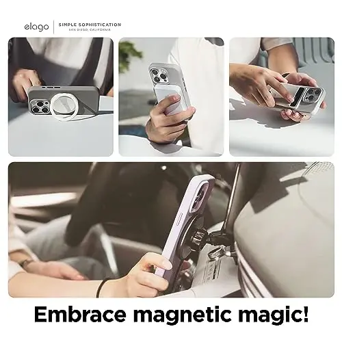 elago Magnetic Silicone Case Compatible with iPhone 15 Pro Max Case 6.7 Inch Compatible with All MagSafe Accessories - Built-in Magnets, Soft Grip Silicone, Shockproof [Lovely Pink] - 3