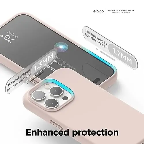 elago Magnetic Silicone Case Compatible with iPhone 15 Pro Max Case 6.7 Inch Compatible with All MagSafe Accessories - Built-in Magnets, Soft Grip Silicone, Shockproof [Lovely Pink] - 6