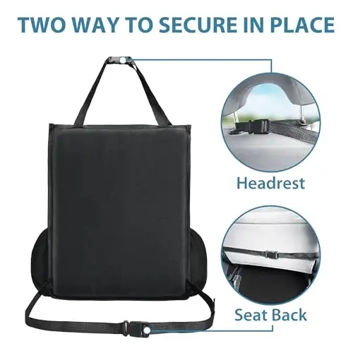 Elantrip Car Front Seat Organizer, Back Seat Storage with Adjustable Straps Truck Seat Organizers for Delivery Drive, Office File, Passenger Seat - 5