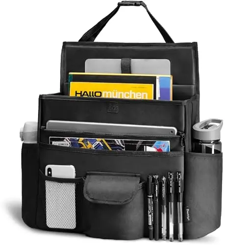 Elantrip Car Front Seat Organizer, Back Seat Storage with Adjustable Straps Truck Seat Organizers for Delivery Drive, Office File, Passenger Seat - 1