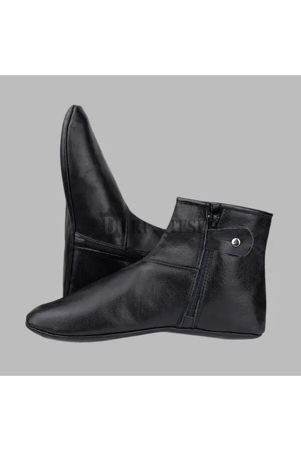 Elastic and Zippered Calf Leather Boot - 1