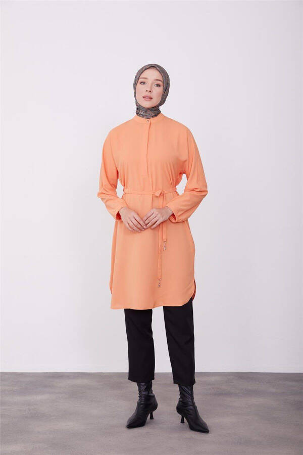 Elastic Belted Tunic 23k4701 Mandarin - 2