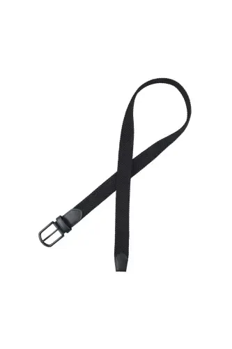 Elastic Black Knit Belt - 1