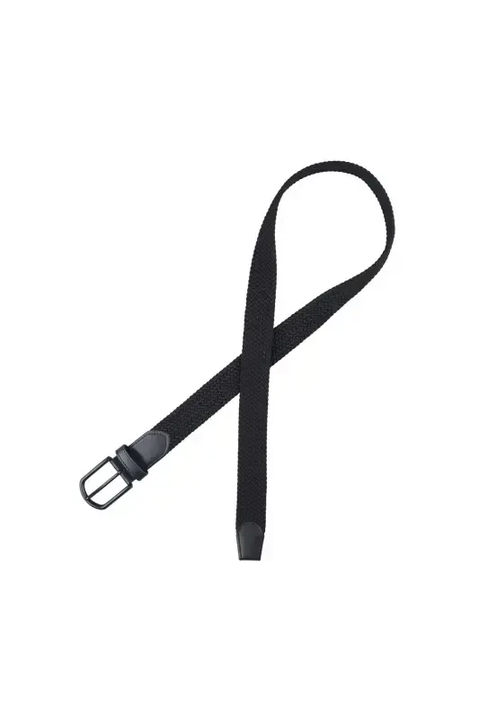 Elastic Black Knit Belt - DWOY