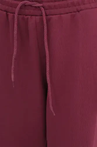 Elastic Bottom Sweatpants Esf9430-h1h6-Burgundy - 3