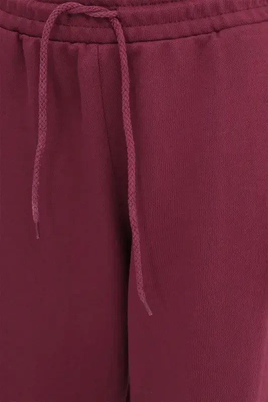 Elastic Bottom Sweatpants Esf9430-h1h6-Burgundy - 3