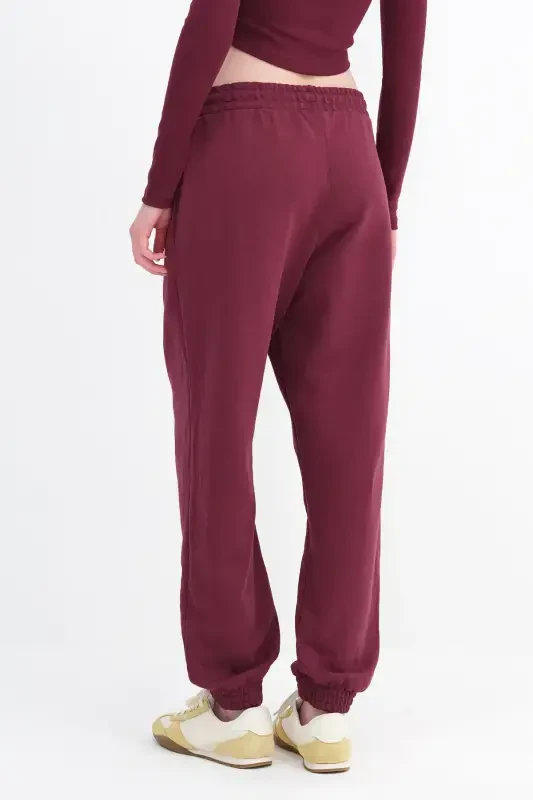 Elastic Bottom Sweatpants Esf9430-h1h6-Burgundy - 6