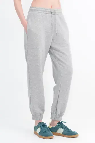 Elastic Bottom Sweatpants Eşf9430-h1h6-Gray Melange - 7