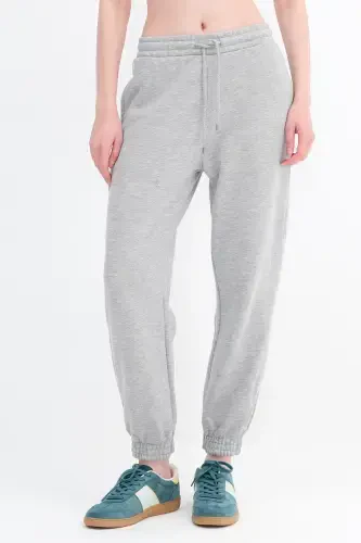 Elastic Bottom Sweatpants Eşf9430-h1h6-Gray Melange - ADDAX (1)