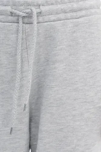 Elastic Bottom Sweatpants Eşf9430-h1h6-Gray Melange - 3