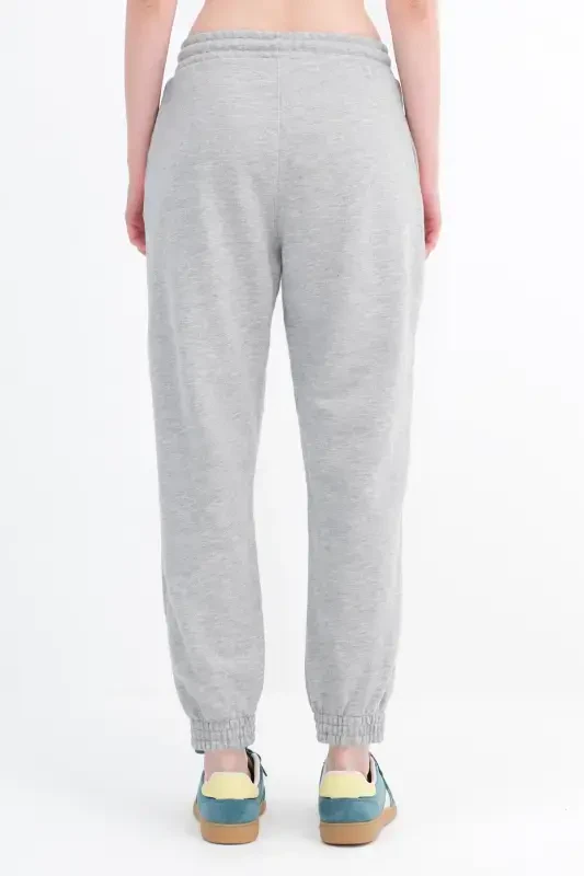 Elastic Bottom Sweatpants Eşf9430-h1h6-Gray Melange - 6