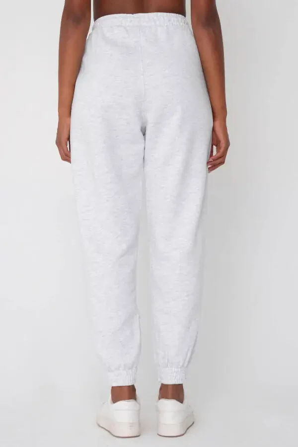 Elastic Bottom Sweatpants Esf9430-h1h6-Snow Melange - 5