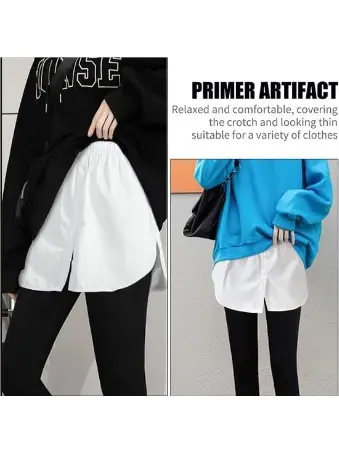 Elastic Buttoned Savior Shirt Underskirt - White - 4