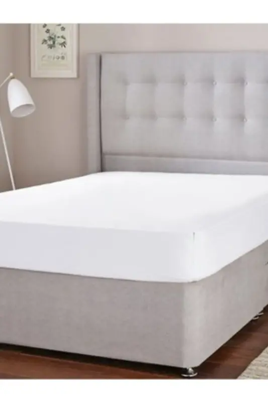 Elastic Cotton Jersey Fitted Sheet White Single-White - 1