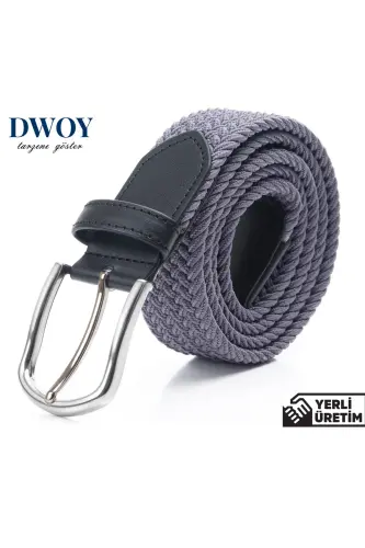 Elastic Gray Woven Belt-Gray - 1