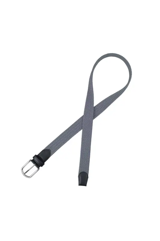 Elastic Gray Woven Belt-Gray - 2