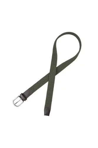 Elastic Khaki Knit Belt-Khaki - DWOY (1)