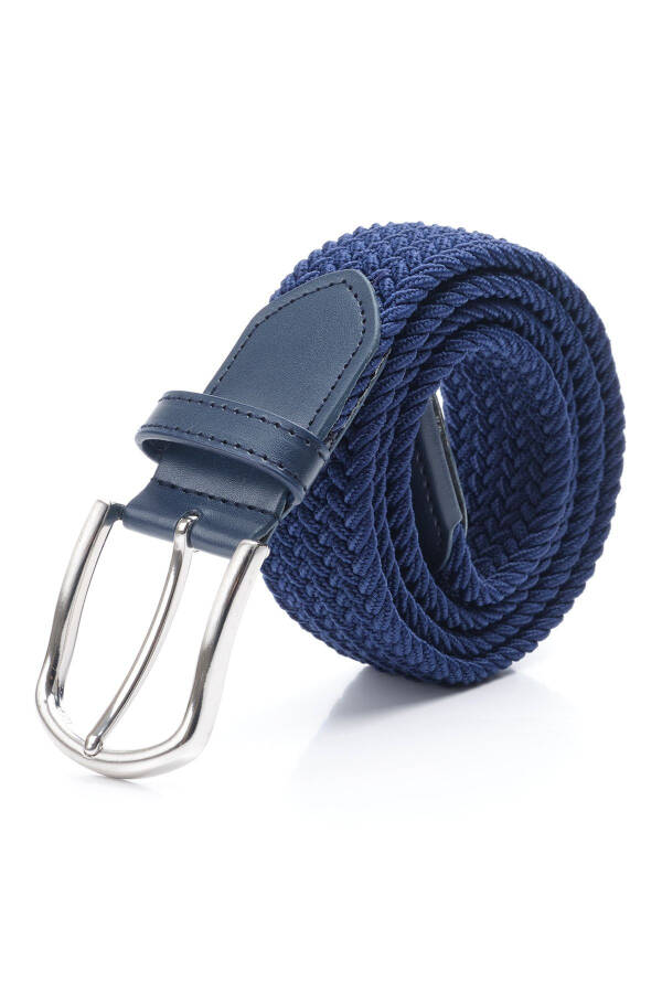 Elastic Navy Knit Belt - 1