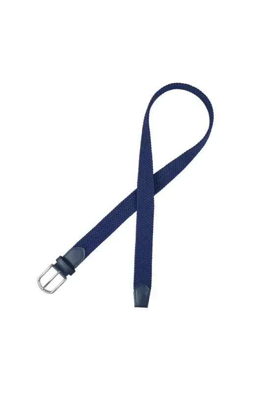 Elastic Navy Knit Belt - 2