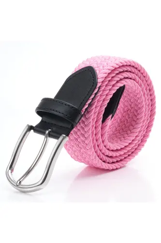 Elastic Pink Knit Belt-Pink 