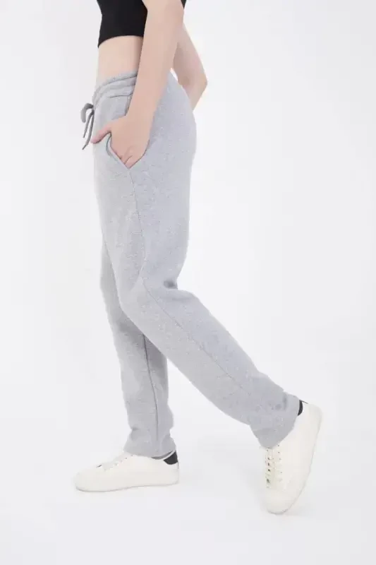 Elastic Printed Sweatpants - Gray - 3