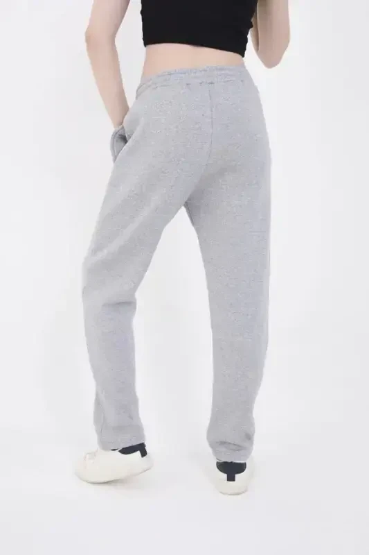Elastic Printed Sweatpants - Gray - 4