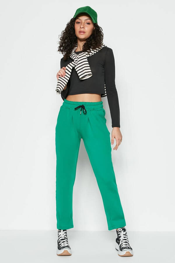 Elastic Waist and Cuff Jogger Pants 810 Green - 12