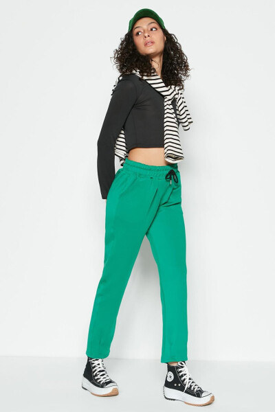 Elastic Waist and Cuff Jogger Pants 810 Green - 13