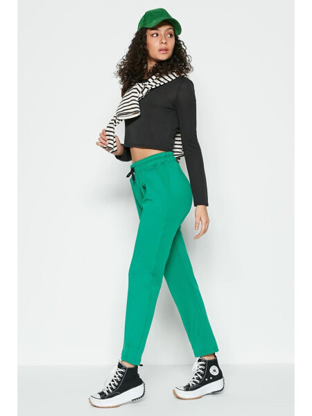 Elastic Waist and Cuff Jogger Pants 810 Green - 6