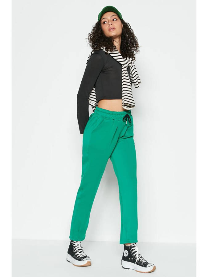 Elastic Waist and Cuff Jogger Pants 810 Green - 8