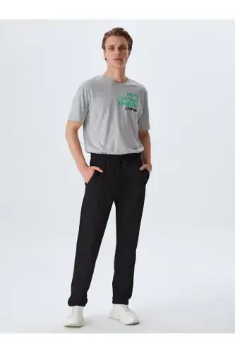 Elastic Waist Black Tracksuit-BLACK_200 - 1