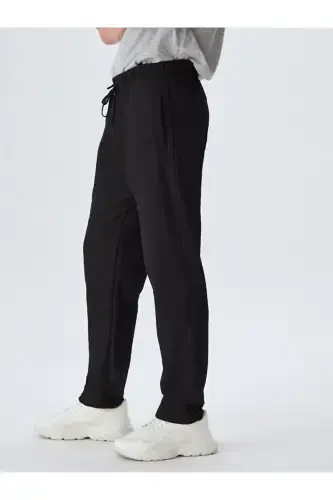 Elastic Waist Black Tracksuit-BLACK_200 - 4