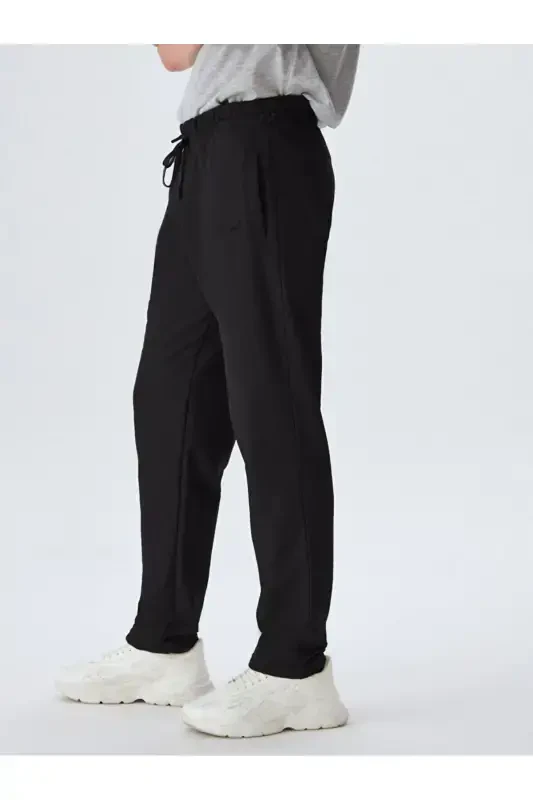 Elastic Waist Black Tracksuit-BLACK_200 - 4