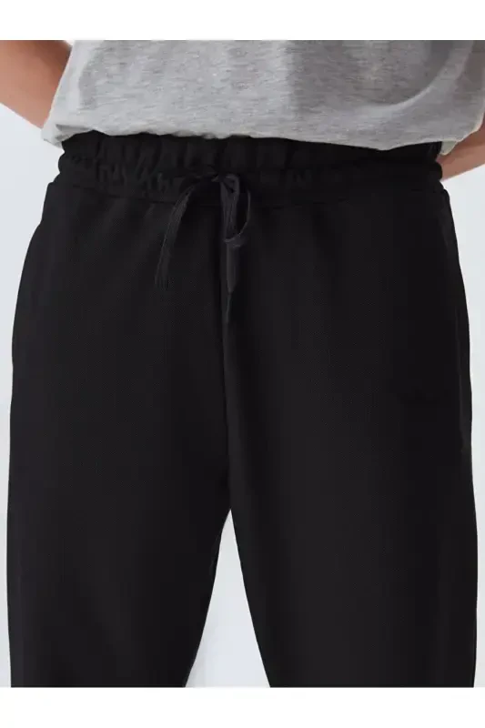 Elastic Waist Black Tracksuit-BLACK_200 - 5