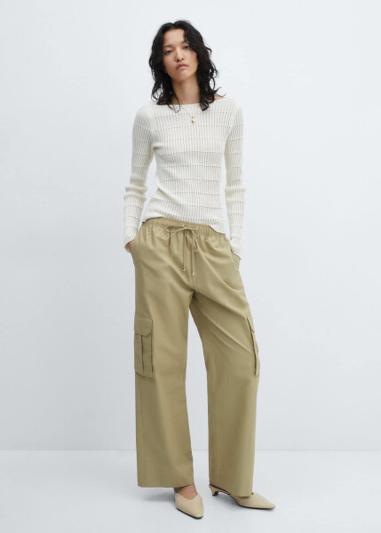 Elastic waist cargo pants - 10