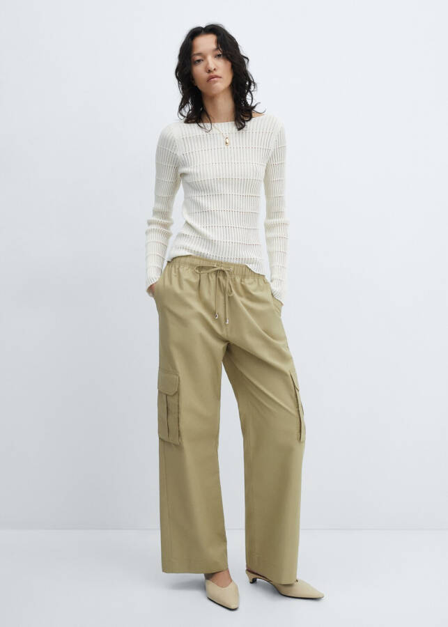 Elastic waist cargo pants - 3