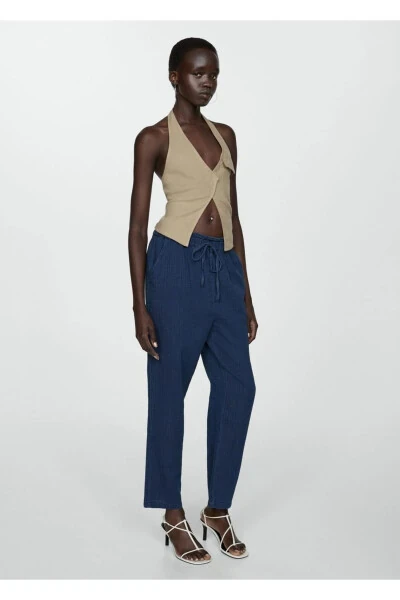 Elastic waist cotton pants - MANGO (1)