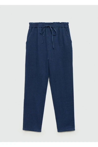 Elastic waist cotton pants - 3