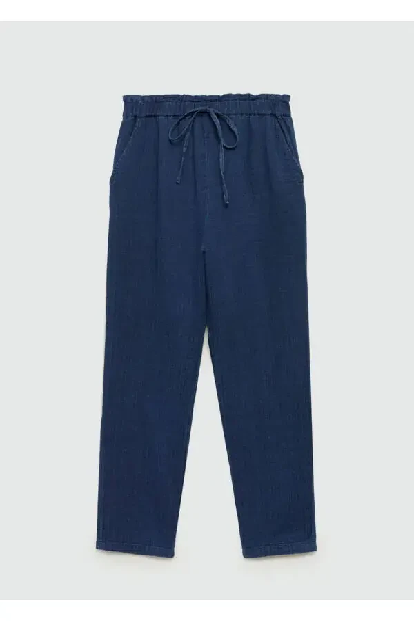 Elastic waist cotton pants - 3