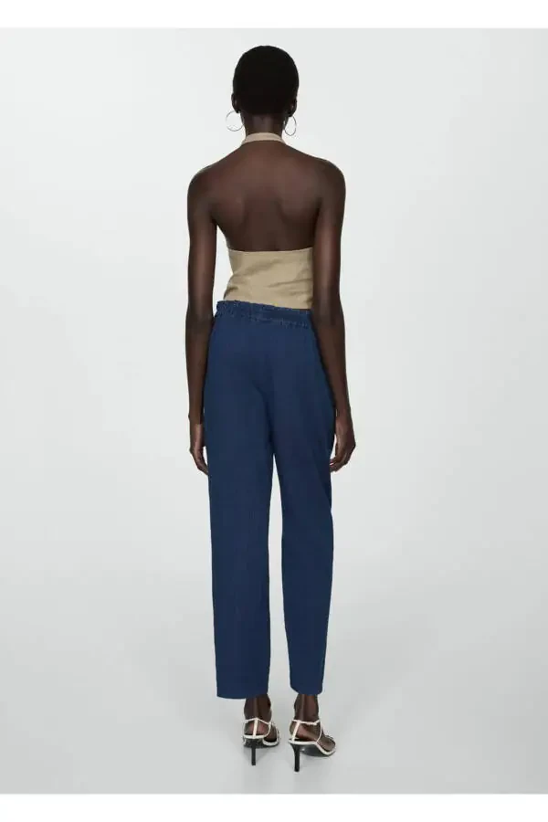 Elastic waist cotton pants - 4