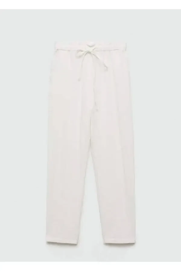 Elastic Waist Cotton Pants - 3
