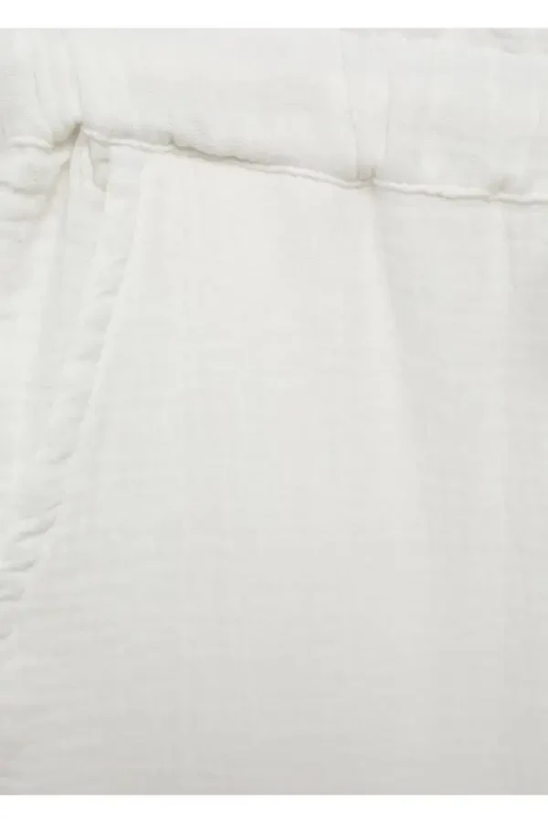 Elastic Waist Cotton Pants - 8