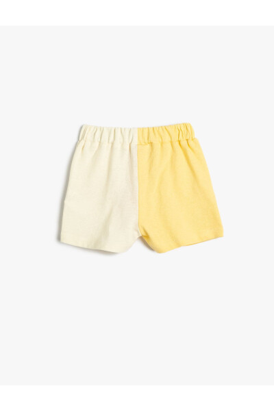 Elastic Waist Drawstring Shorts with Contrast Color Pockets and Cotton Print Detail - 8