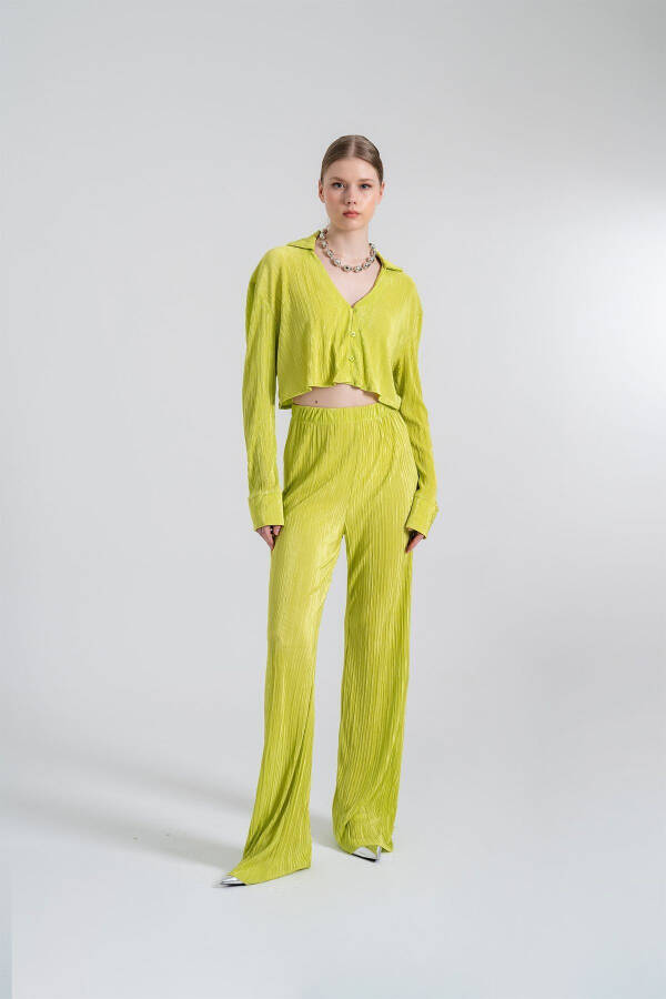 Elastic Waist Flexible Comfy Pants Green - 8