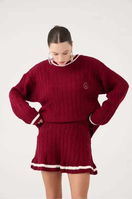 Elastic Waist Knitted Patterned Mini Tricot Harold Skirt - 4