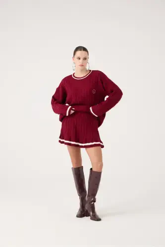 Elastic Waist Knitted Patterned Mini Tricot Harold Skirt - 5