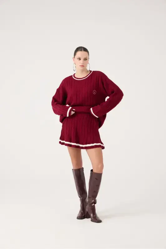 Elastic Waist Knitted Patterned Mini Tricot Harold Skirt - 5