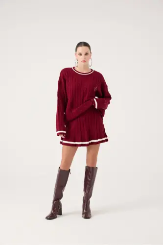 Elastic Waist Knitted Patterned Mini Tricot Harold Skirt - 4