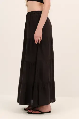 Elastic Waist Long Skirt E16250-J7-Z.Coffee - 4